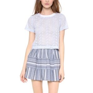Chambray Striped Mini Skirt